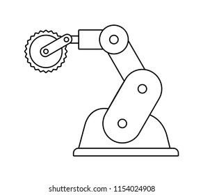Robotic arm. line style. isolated on white background