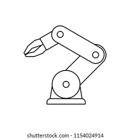 Robotic arm. line style. isolated on white background