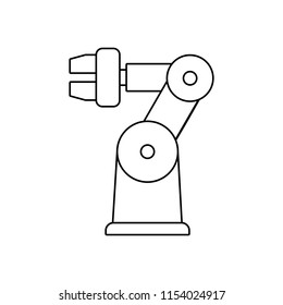 Robotic arm. line style. isolated on white background
