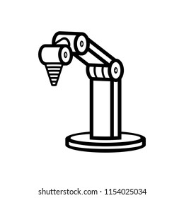 Robotic arm. line style. isolated on white background