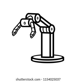 Robotic arm. line style. isolated on white background
