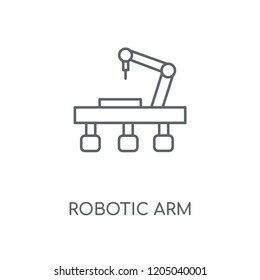 Robotic arm linear icon. Robotic arm concept stroke symbol design. Thin graphic elements vector illustration, outline pattern on a white background, eps 10.