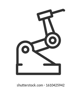 robotic arm, linear icon. Editable stroke