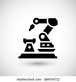 Robotic arm machine icon