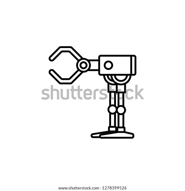 ロボットアームのアイコンで表される機械のコンセプト 分離型で平らなイラスト のベクター画像素材 ロイヤリティフリー Shutterstock