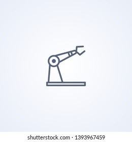 Robotic arm manipulator, vector best gray line icon on white background, EPS 10