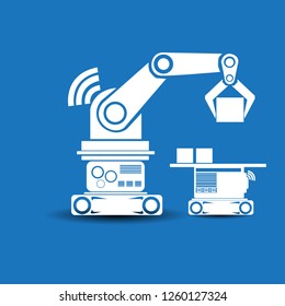 Robotic Arm Mechanical Hand Industrial Robot Stock Vector (Royalty Free ...