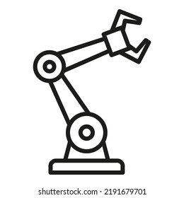 Robotic arm or Mechanical arm icon. Thin linear robot arm vector illustration