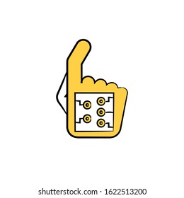 robotic arm with microchip icon