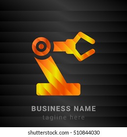 Robotic Arm Orange, Yellow and Black silk fashion premium icon / Logo