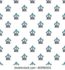 Robotic arm pattern in cartoon style. Seamless pattern vector illustration