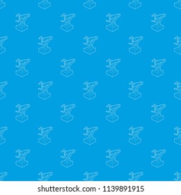 Robotic arm pattern vector seamless blue repeat for any use