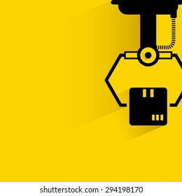 robotic arm picking a box, manufacturing process