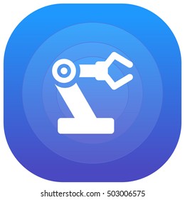 Robotic Arm Purple - blue circular UI/UX App Icon / Logo Design