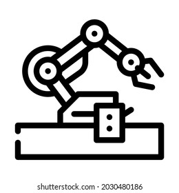 robotic arm robot line icon vector. robotic arm robot sign. isolated contour symbol black illustration