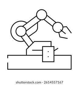 robotic arm robot line icon vector. robotic arm robot sign. isolated contour symbol black illustration