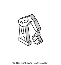 robotic arm semiconductor manufacturing isometric icon vector. robotic arm semiconductor manufacturing sign. isolated symbol illustration
