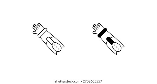 Icono de conjunto de brazo robótico con Vector de fondo blanco