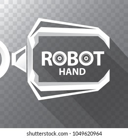 robotic arm symbol on transparent background. vector robot hand. technology background design template.