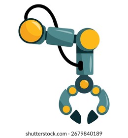 Robotic arm technology icon vector illustration. Perfect for industrial, robotics, automation, engineering, and tech themed graphic designs.