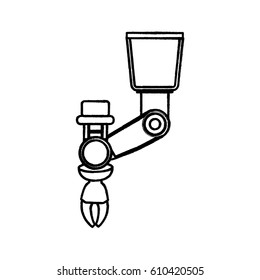 Robotic arm technology icon vector illustration graphic design
