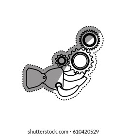 Robotic arm technology icon vector illustration graphic design