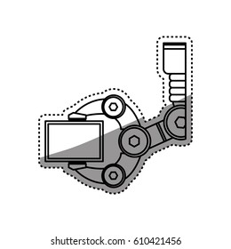 Robotic arm technology icon vector illustration graphic design
