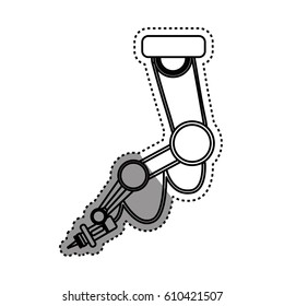 Robotic arm technology icon vector illustration graphic design