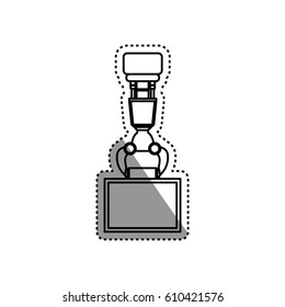 Robotic arm technology icon vector illustration graphic design