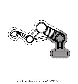Robotic arm technology icon vector illustration graphic design