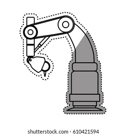 Robotic arm technology icon vector illustration graphic design