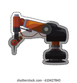 Robotic arm technology icon vector illustration graphic design