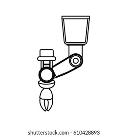 Robotic arm technology icon vector illustration graphic design
