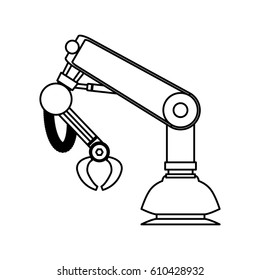 Robotic arm technology icon vector illustration graphic design