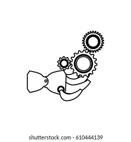 Robotic arm technology icon vector illustration graphic design