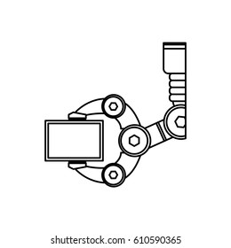 Robotic arm technology icon vector illustration graphic design