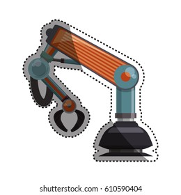Robotic arm technology icon vector illustration graphic design