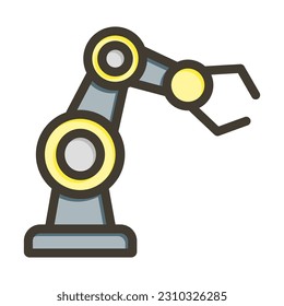 Robotic Arm Thick Line Filled Colors For Personal And Commercial Use.
