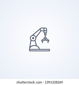 Robotic arm, vector best gray line icon on white background, EPS 10