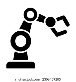 Robotic Arm Vector Glyph Icon For Personal And Commercial Use.
