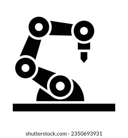 Robotic Arm Vector Glyph Icon For Personal And Commercial Use.
