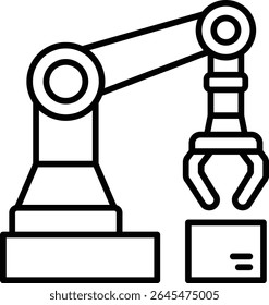 Robotic arm vector icon. Can be used for printing, mobile and web applications.