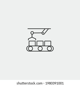 Robotic arm vector icon illustration sign