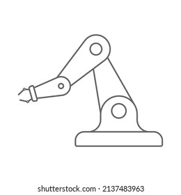 A robotic arm. Vector icon for mobile applications and web design. Flat linear style.