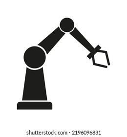 Icono de vector de brazo robótico en fondo blanco