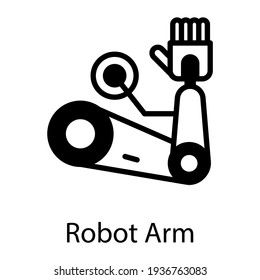 Robotic arm vector icon of production robot