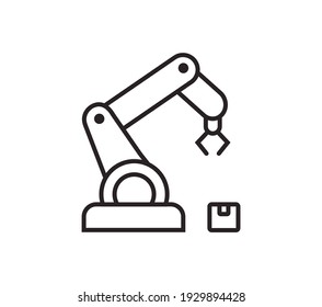 Robotic arm vector icon sign symbol