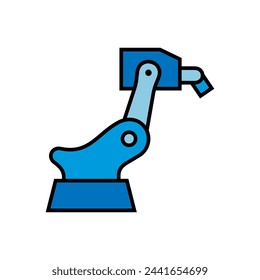 Robotic arm vector illustration. Industrial robot icon.