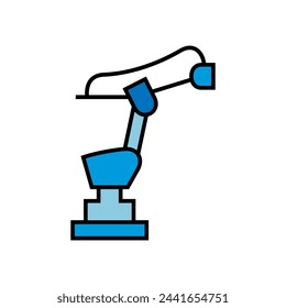 Robotic arm vector illustration. Industrial robot icon.