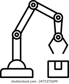 Robotic Arm Vector Line Icon Design